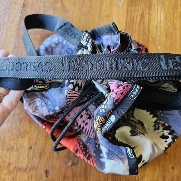 LeSportsac Nadine Butterfly Purse Drawstring Bucket Tote Medium Shoulder Bag - Picture 5 of 5